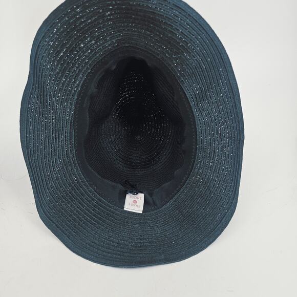 Shade & Shore Wide Brim Straw Floppy Hat Black Summer Spring Woven Golf Hat OS - Picture 5 of 6